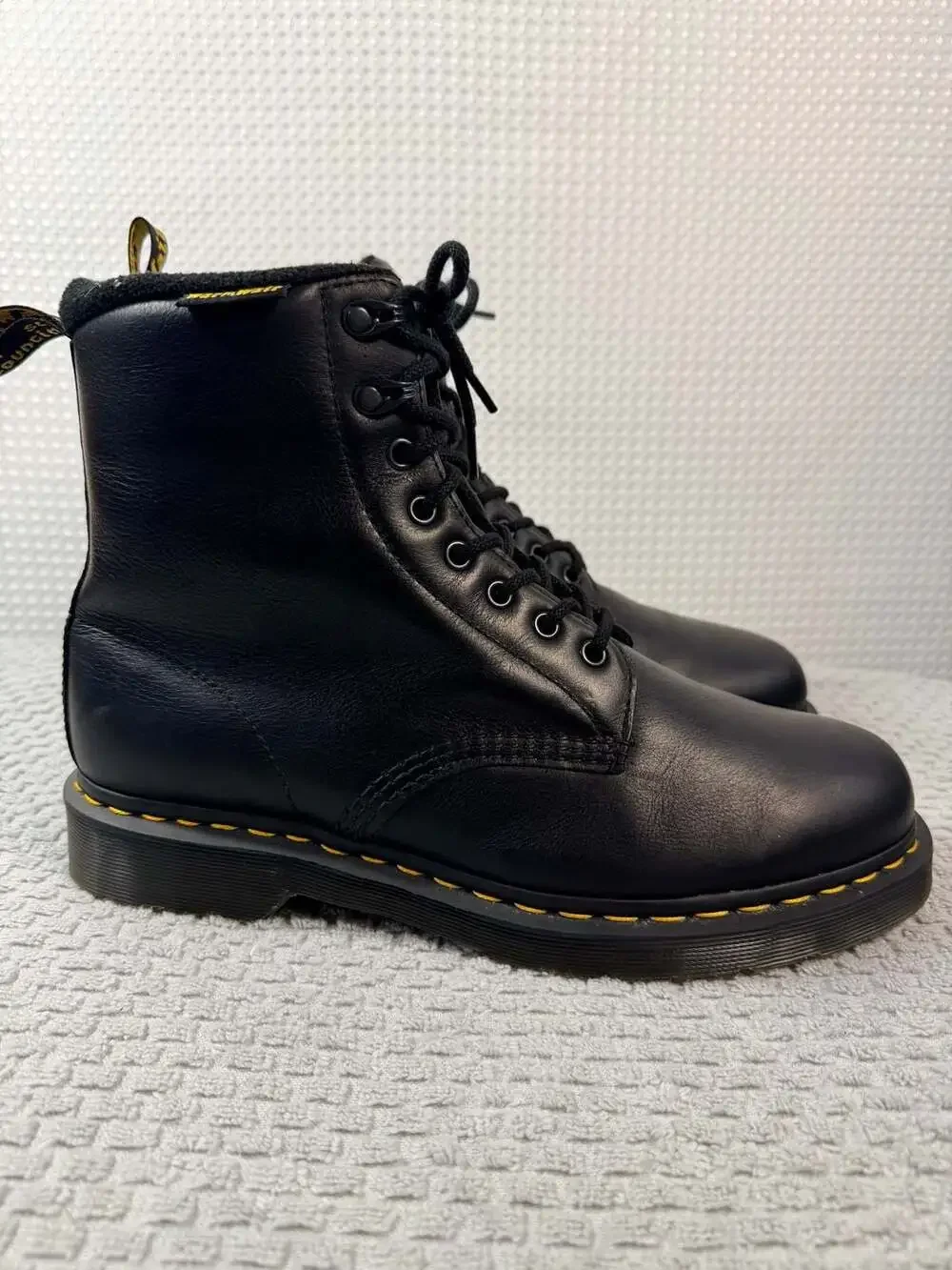 Dr. Martens 1460 Pascal WarmWair Black Leather Lace Up Boots